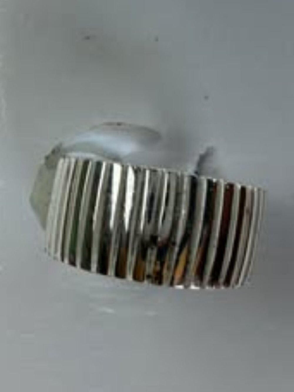 Sterling Silver Fluted Band Size 7.5